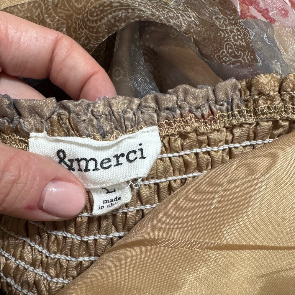 &Merci Patchwork Chiffon Puff Sleeve Babydoll Dre… - image 5